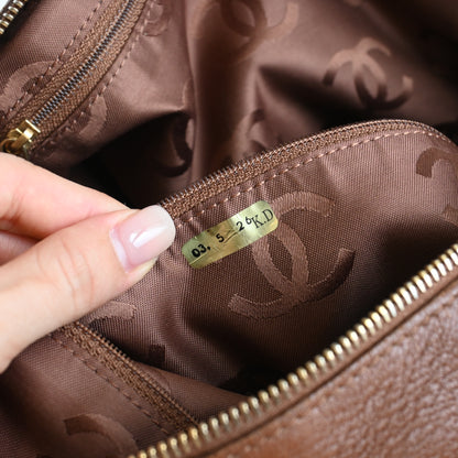 Chanel CC Hobo Brown Grained Calfskin