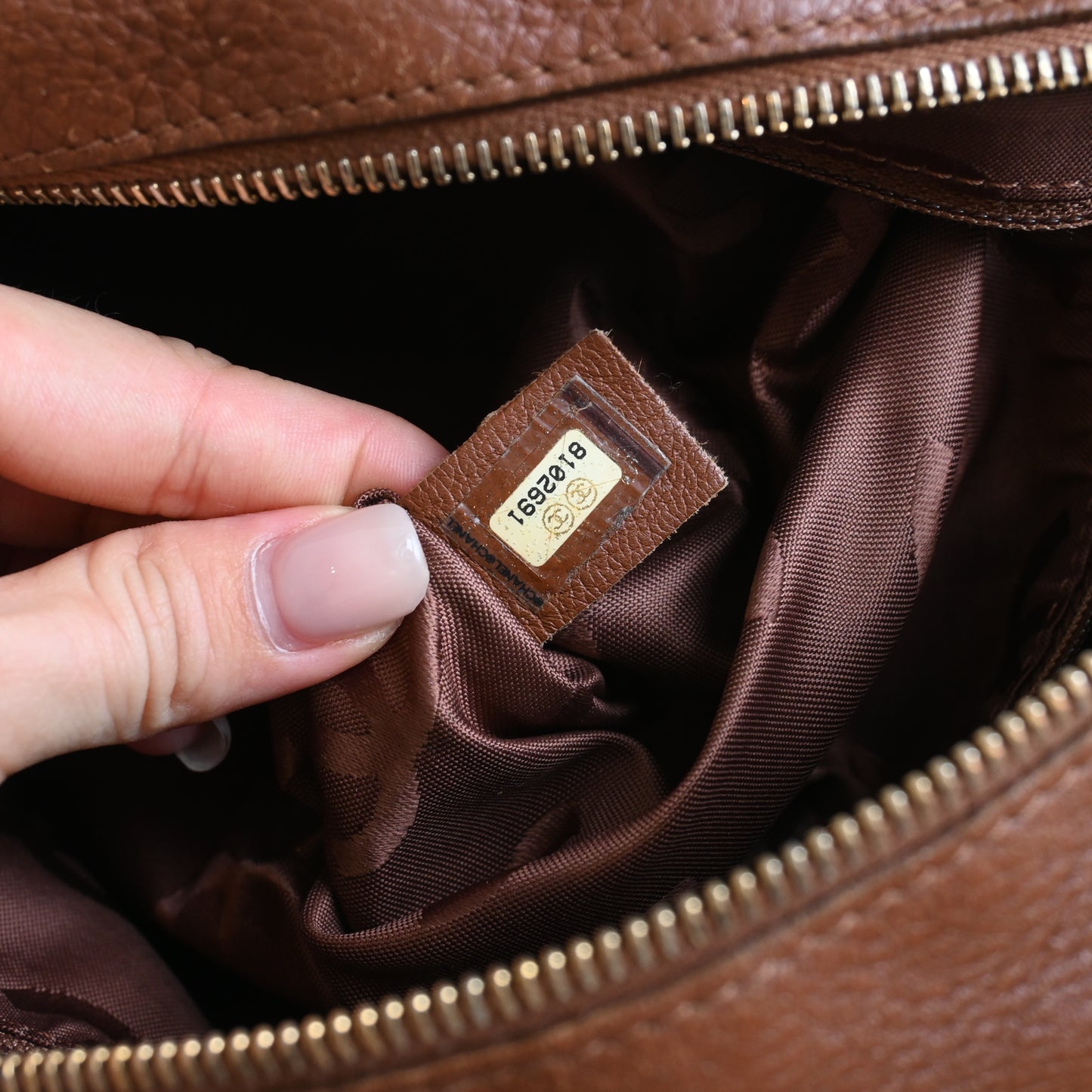 Chanel CC Hobo Brown Grained Calfskin