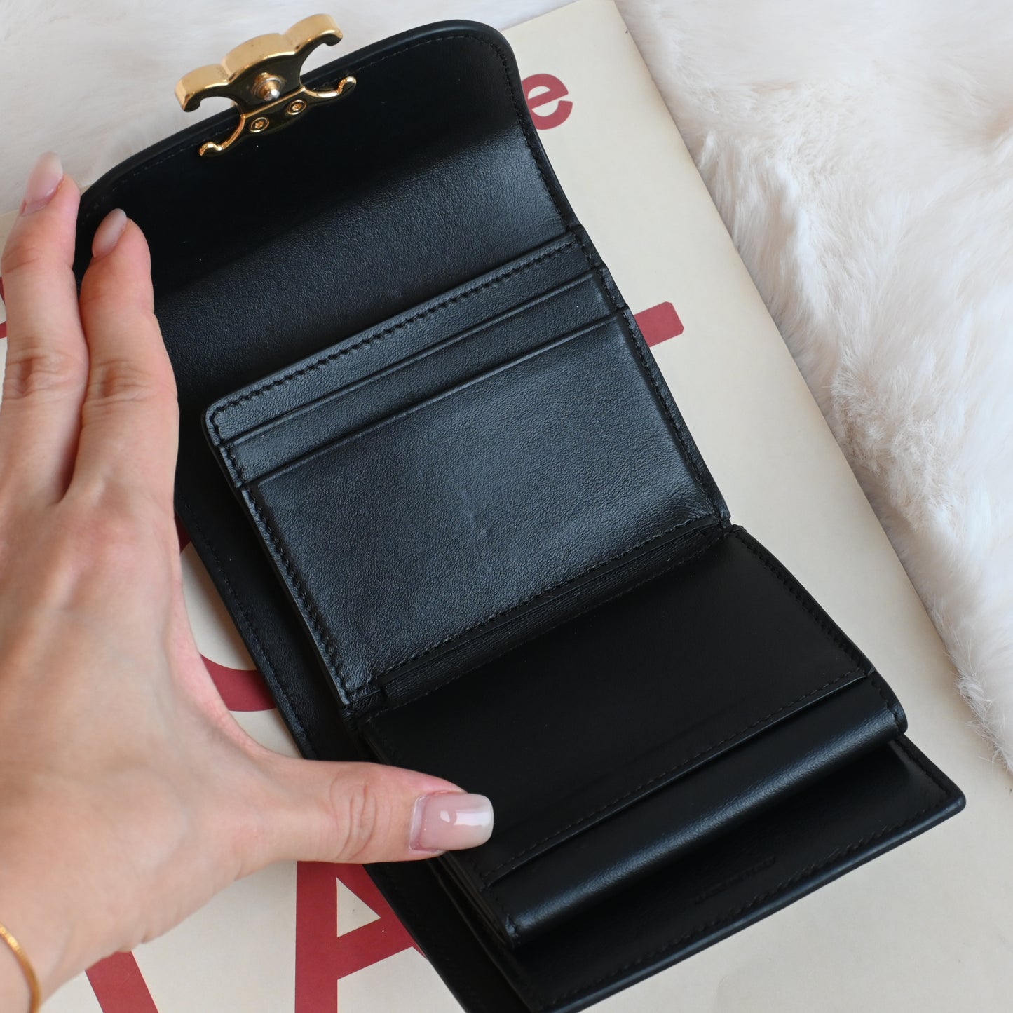 Celine Small Flap Triomphe Trifold Wallet