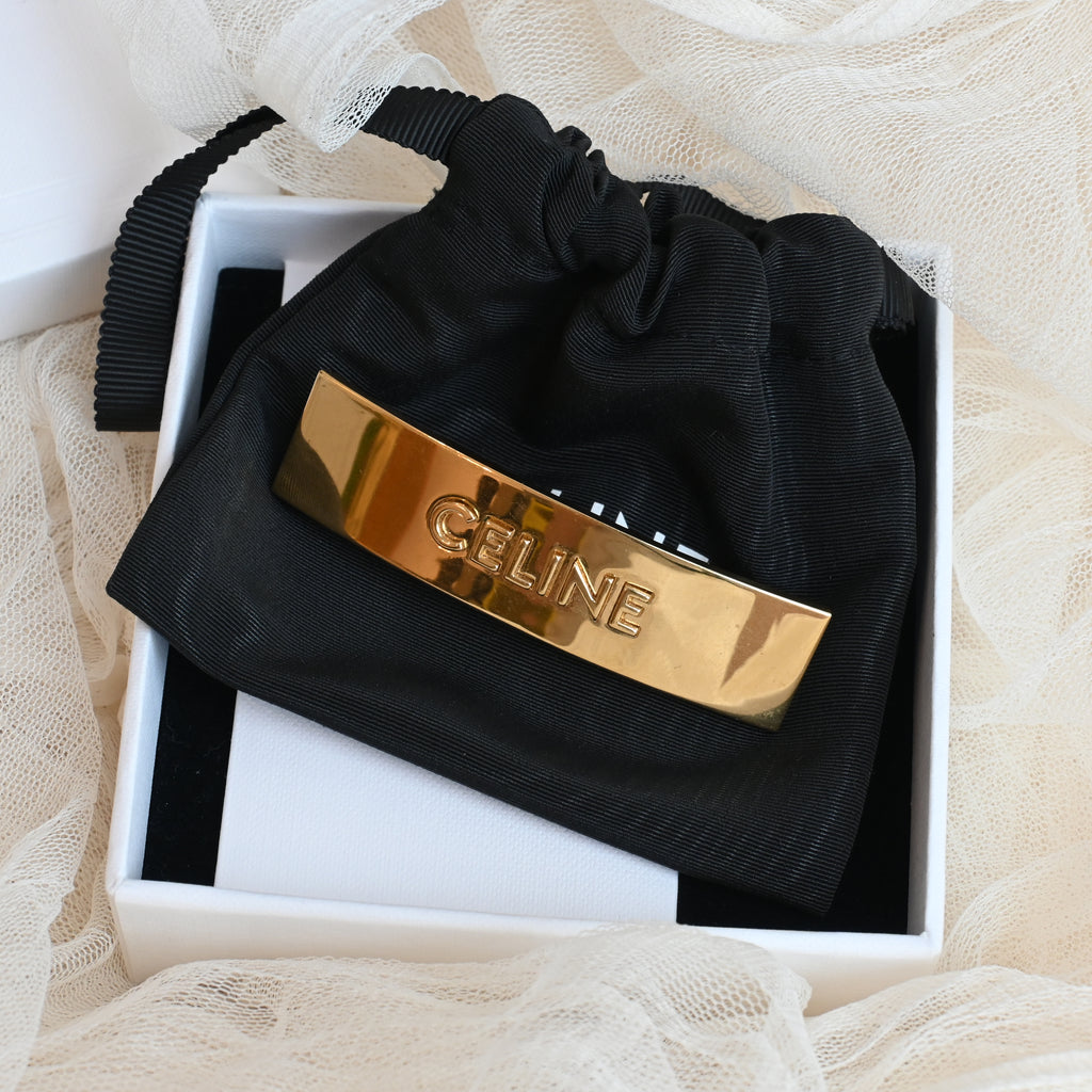Celine Hairclip in Brass and Steel Gold Finish - Leluxe Vintage Sdn. Bhd.