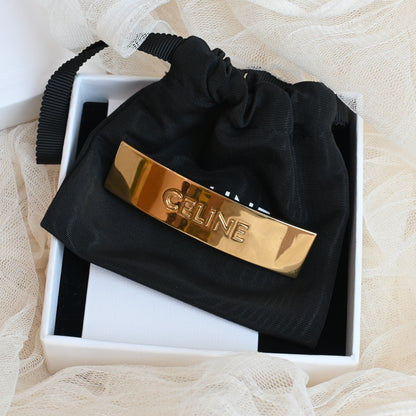 Celine Hairclip in Brass and Steel Gold Finish