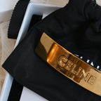 Celine Hairclip in Brass and Steel Gold Finish - Leluxe Vintage Sdn. Bhd.