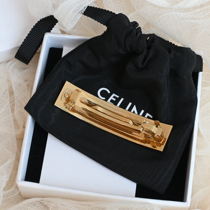 Celine Hairclip in Brass and Steel Gold Finish