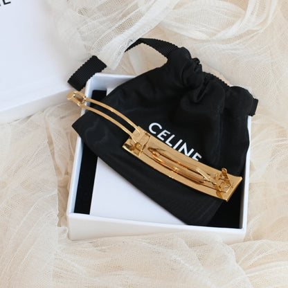 Celine Hairclip in Brass and Steel Gold Finish