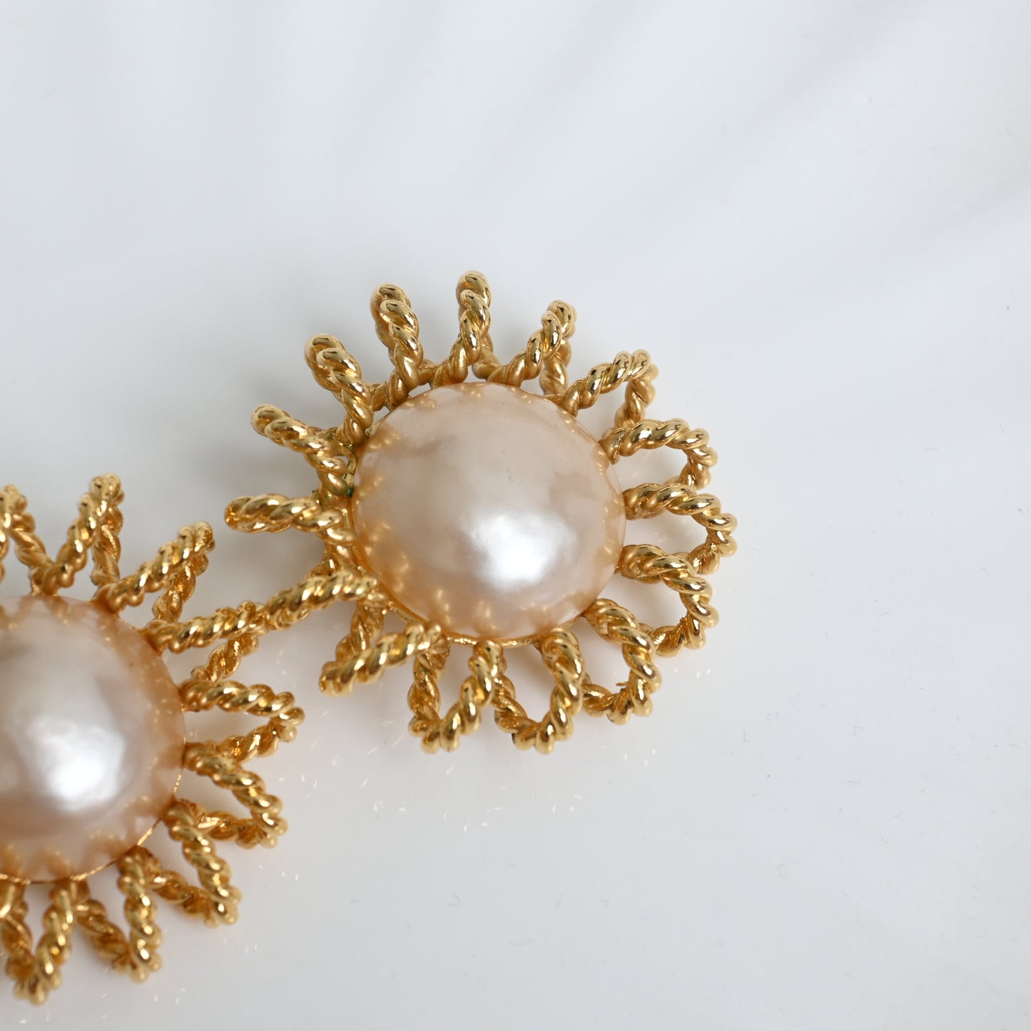 Chanel Faux Pearl Flower Earclip 1986-1992