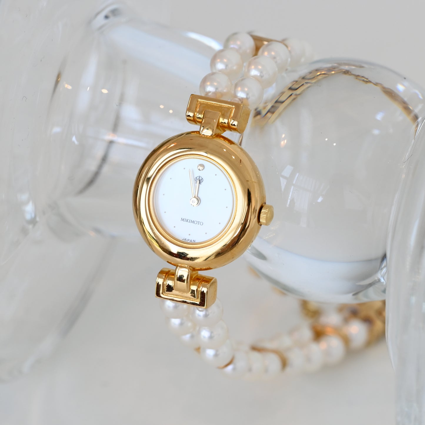 Mikimoto Double Pearl Bracelet JAL Watch ref. 4N20-0941