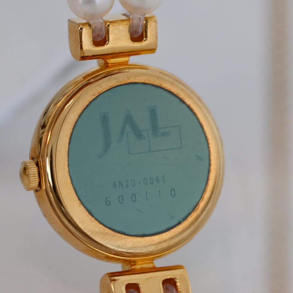 Mikimoto Double Pearl Bracelet JAL Watch ref. 4N20-0941 - Leluxe Vintage Sdn. Bhd.