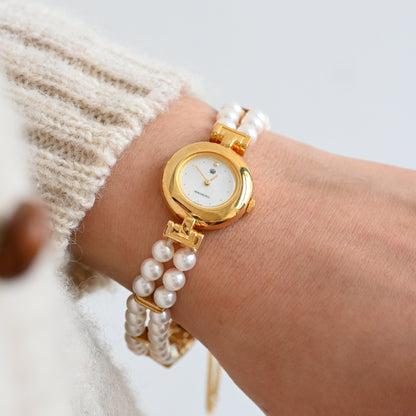 Mikimoto Double Pearl Bracelet JAL Watch ref. 4N20-0941