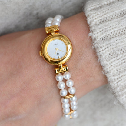 Mikimoto Double Pearl Bracelet JAL Watch ref. 4N20-0941