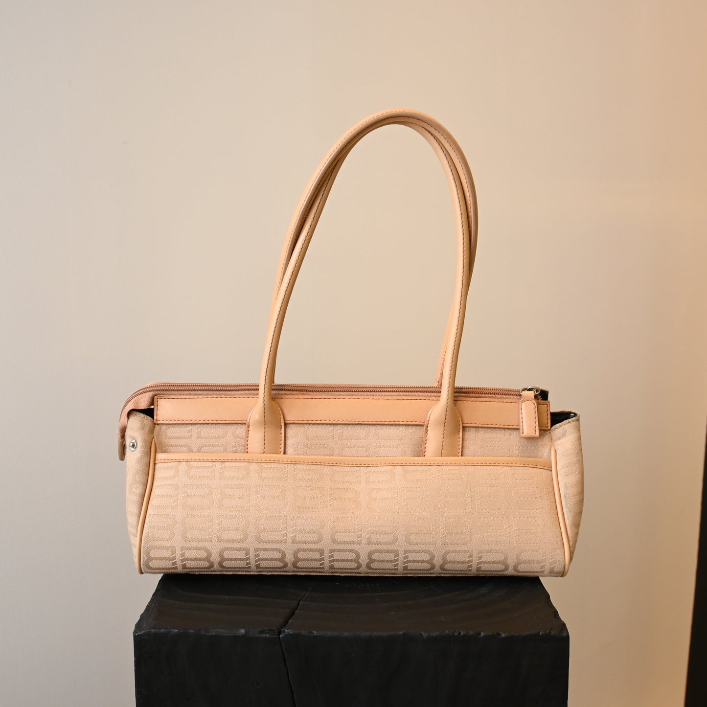 Balenciaga Beige Monogram Canvas Tote Bag