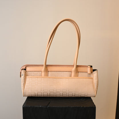 Balenciaga Beige Monogram Canvas Tote Bag