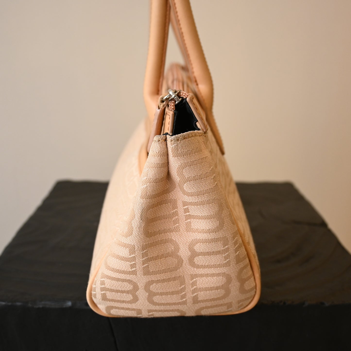 Balenciaga Beige Monogram Canvas Tote Bag