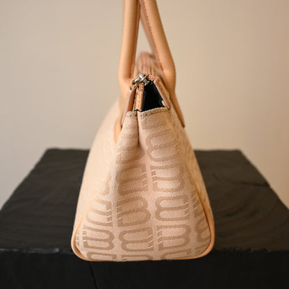 Balenciaga Beige Monogram Canvas Tote Bag