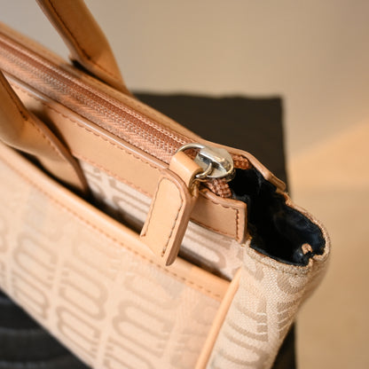 Balenciaga Beige Monogram Canvas Tote Bag