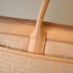 Balenciaga Beige Monogram Canvas Tote Bag - Leluxe Vintage Sdn. Bhd.