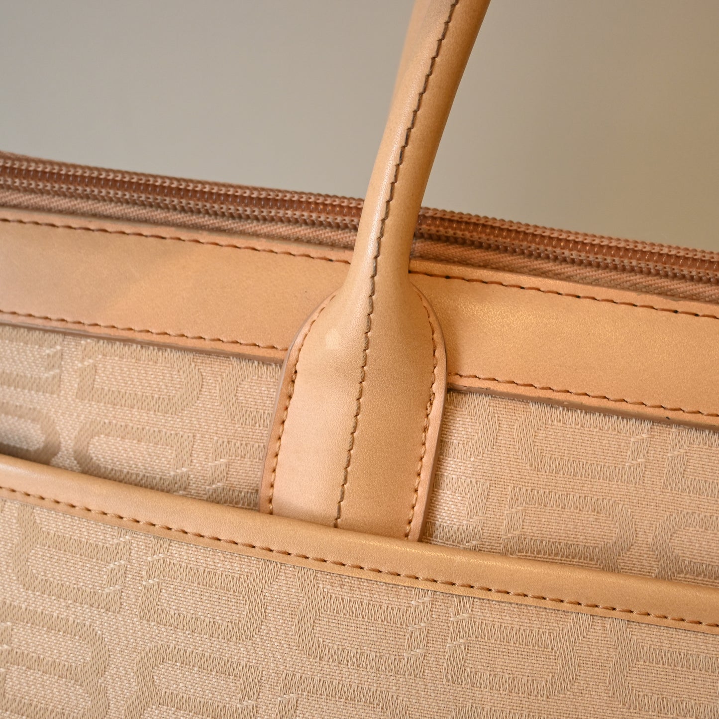 Balenciaga Beige Monogram Canvas Tote Bag