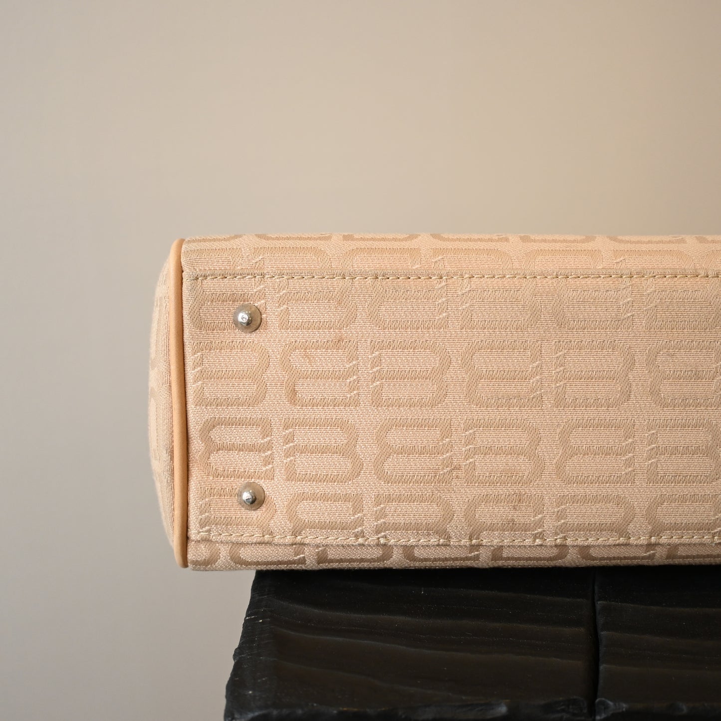 Balenciaga Beige Monogram Canvas Tote Bag