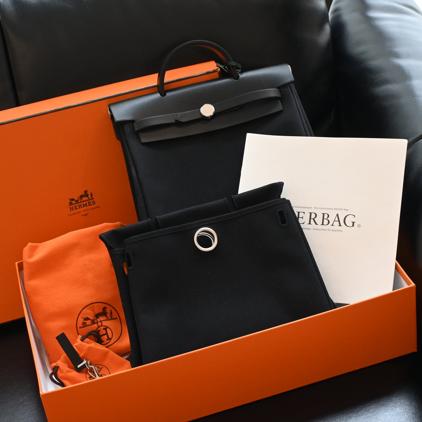 Hermès Herbag Ado PM Toile Officier × Vache Hunter □G:2003