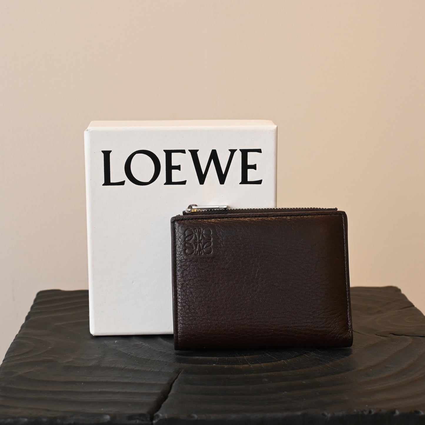Loewe Anagram Slim Compact Wallet Brown