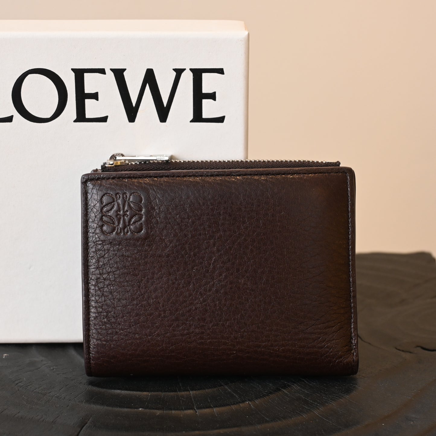 Loewe Anagram Slim Compact Wallet Brown