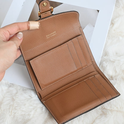 Delvaux Brilliant Compact Wallet Vegetal