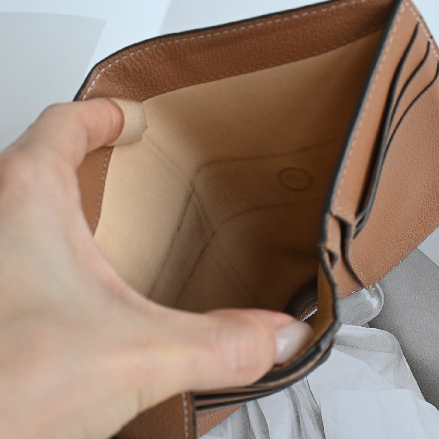 Delvaux Brilliant Compact Wallet Vegetal