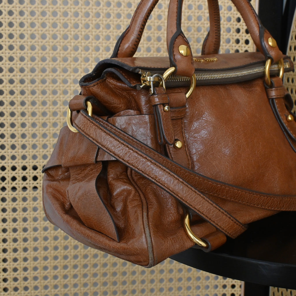 Miu Miu Vitello Lux Small Bow Bag