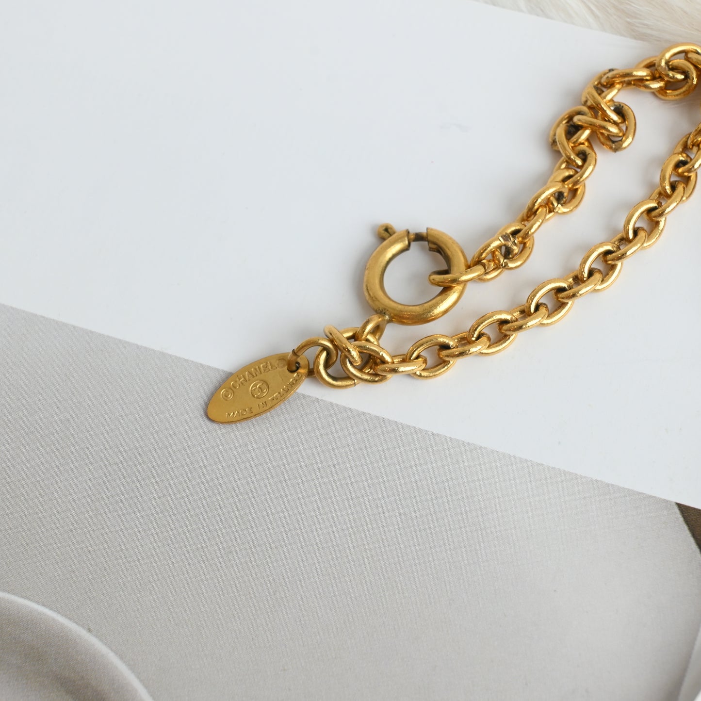 Chanel Coco Mark Matelasse CC Necklace