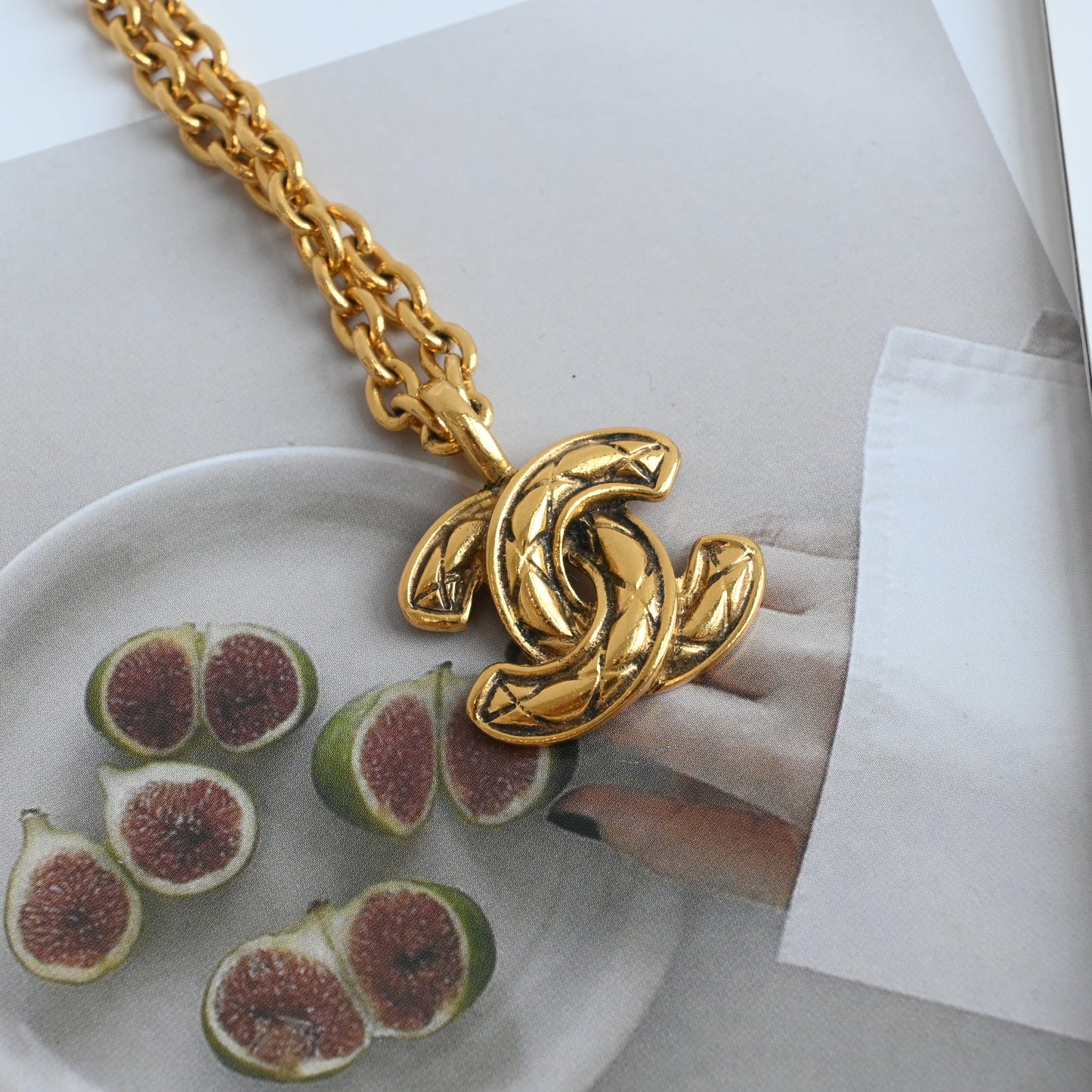 Chanel Coco Mark Matelasse CC Necklace