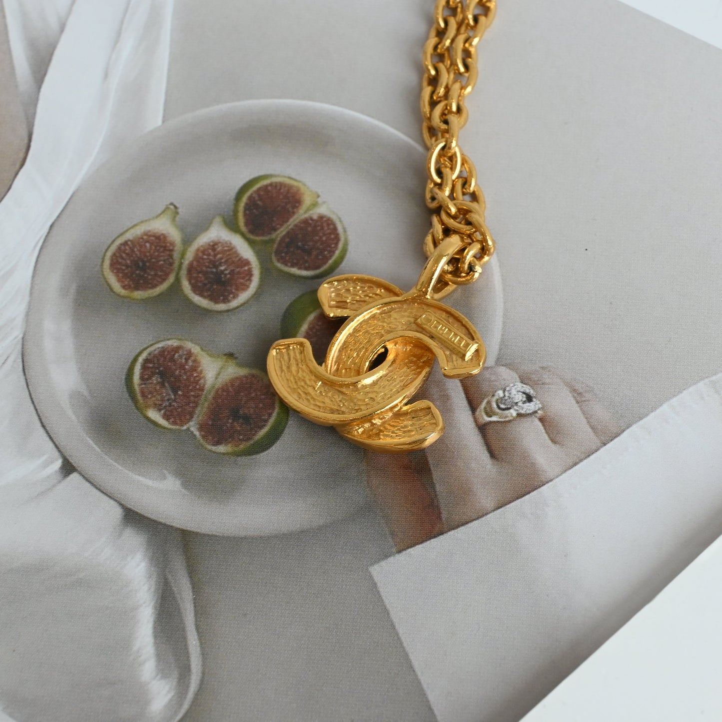 Chanel Coco Mark Matelasse CC Necklace