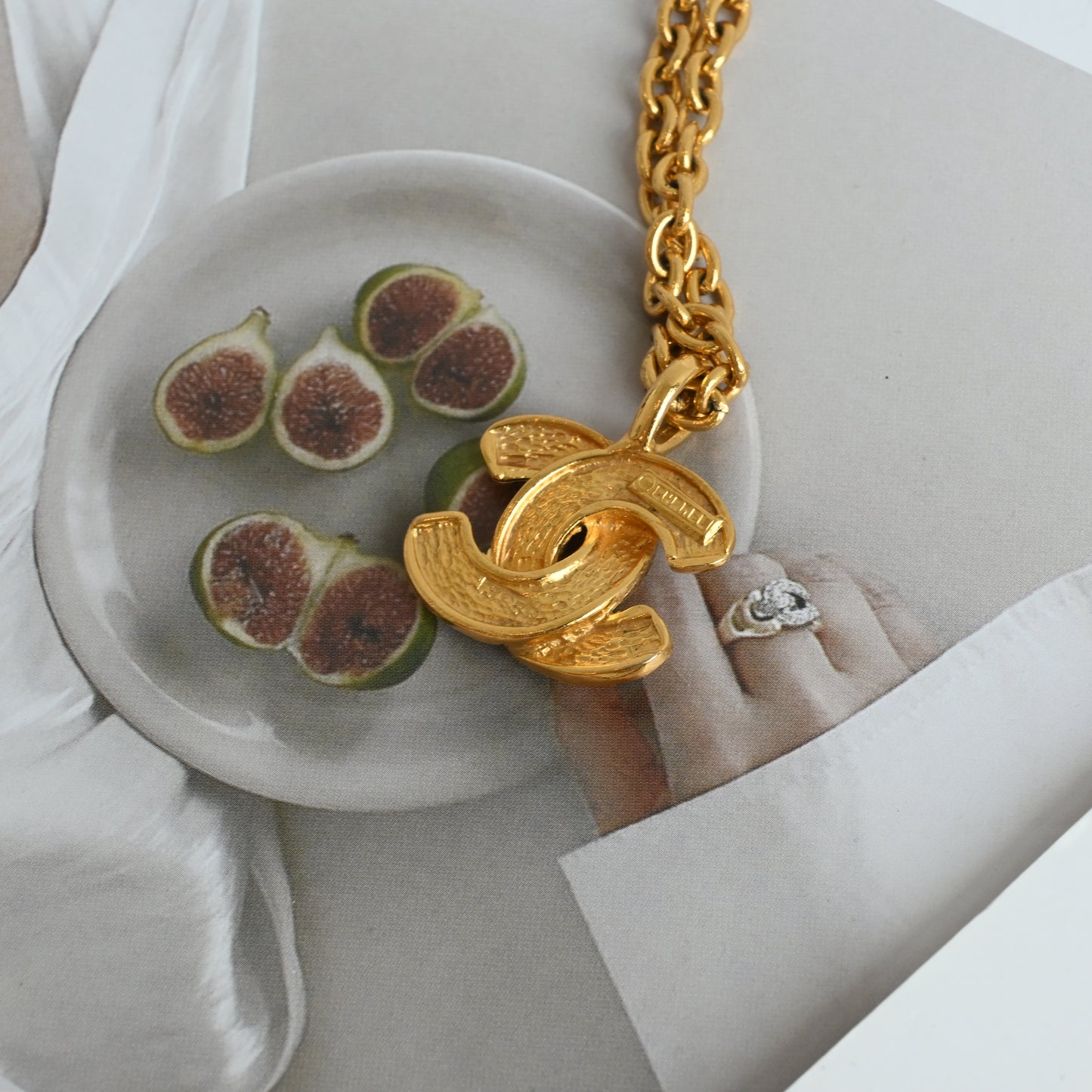 Chanel Coco Mark Matelasse CC Necklace