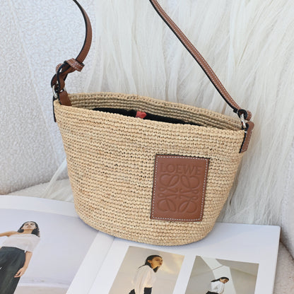 Loewe Anagram Parrot Pochette Bag Raffia