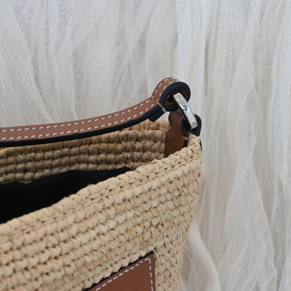 Loewe Anagram Parrot Pochette Bag Raffia