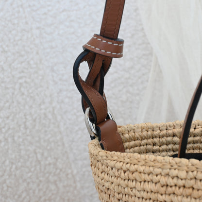 Loewe Anagram Parrot Pochette Bag Raffia