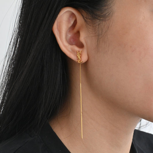 Yves Saint Laurent Gold Opyum Threader Earrings