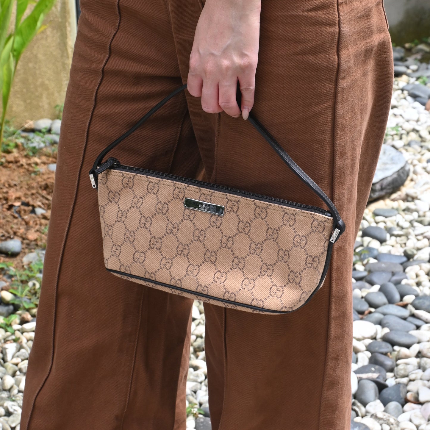 Gucci GG Monogram Pochette Boat Shoulder Bag