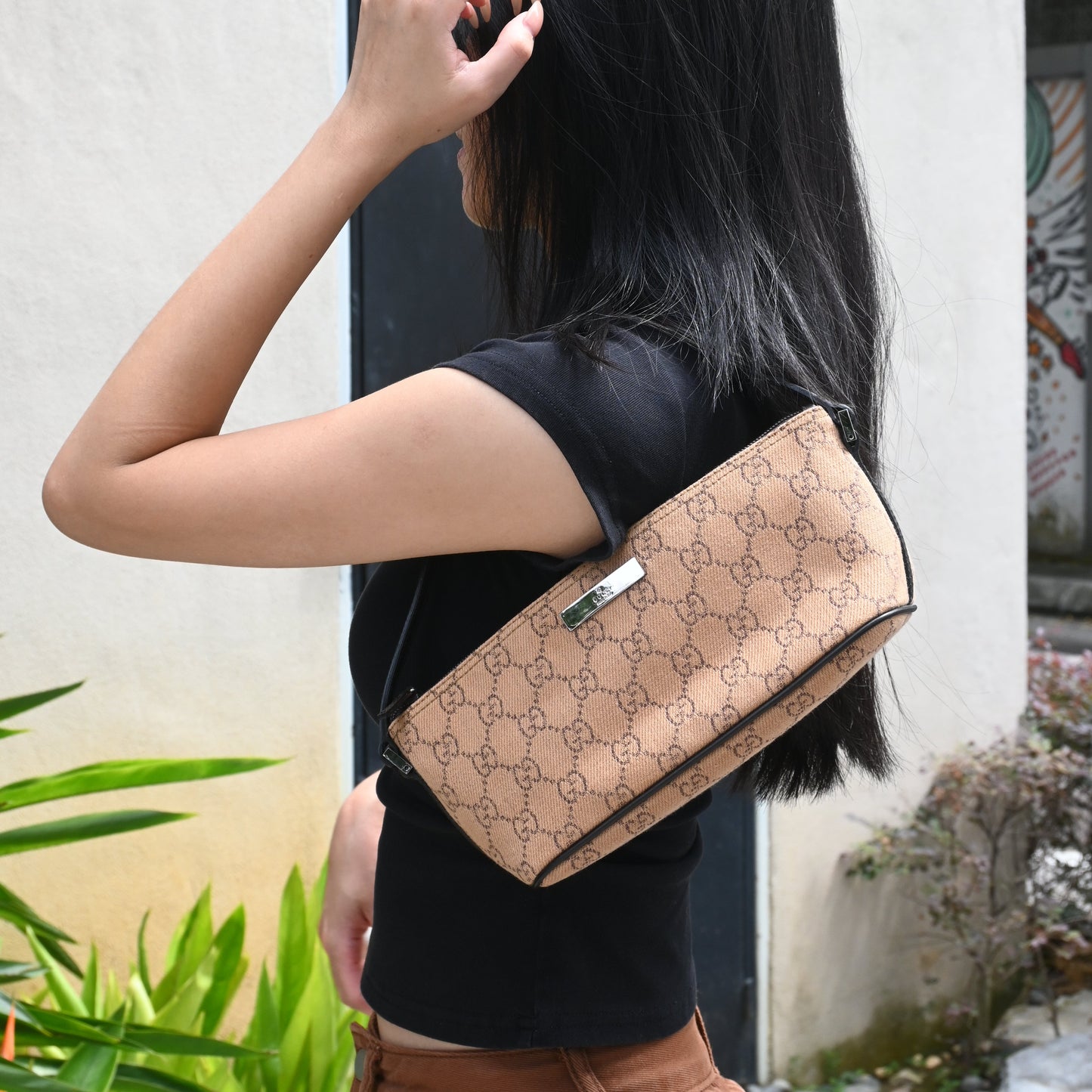 Gucci GG Monogram Pochette Boat Shoulder Bag