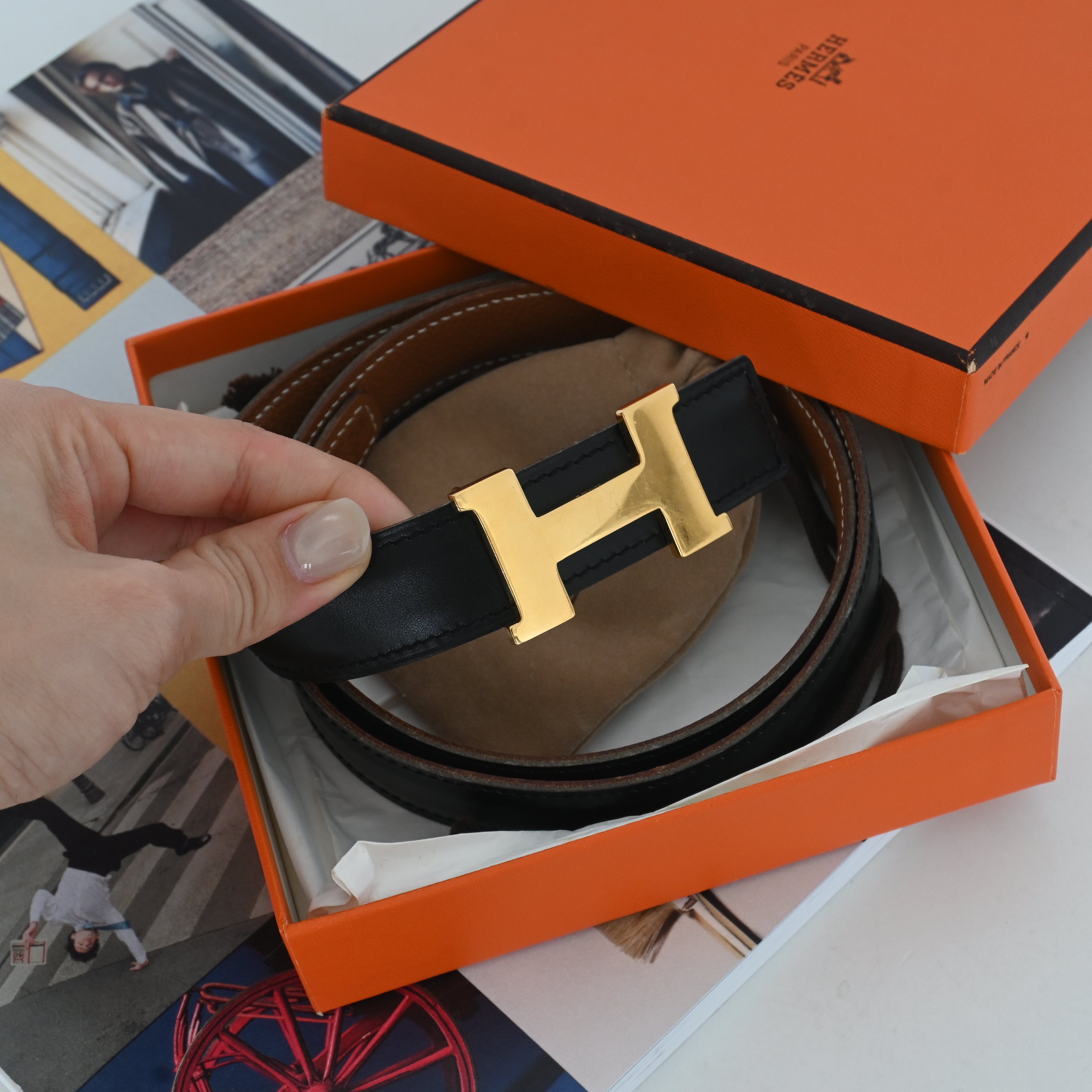 Hermes Constance Reversible Belt Mini H Buckle 29mm - Leluxe Vintage Sdn. Bhd.