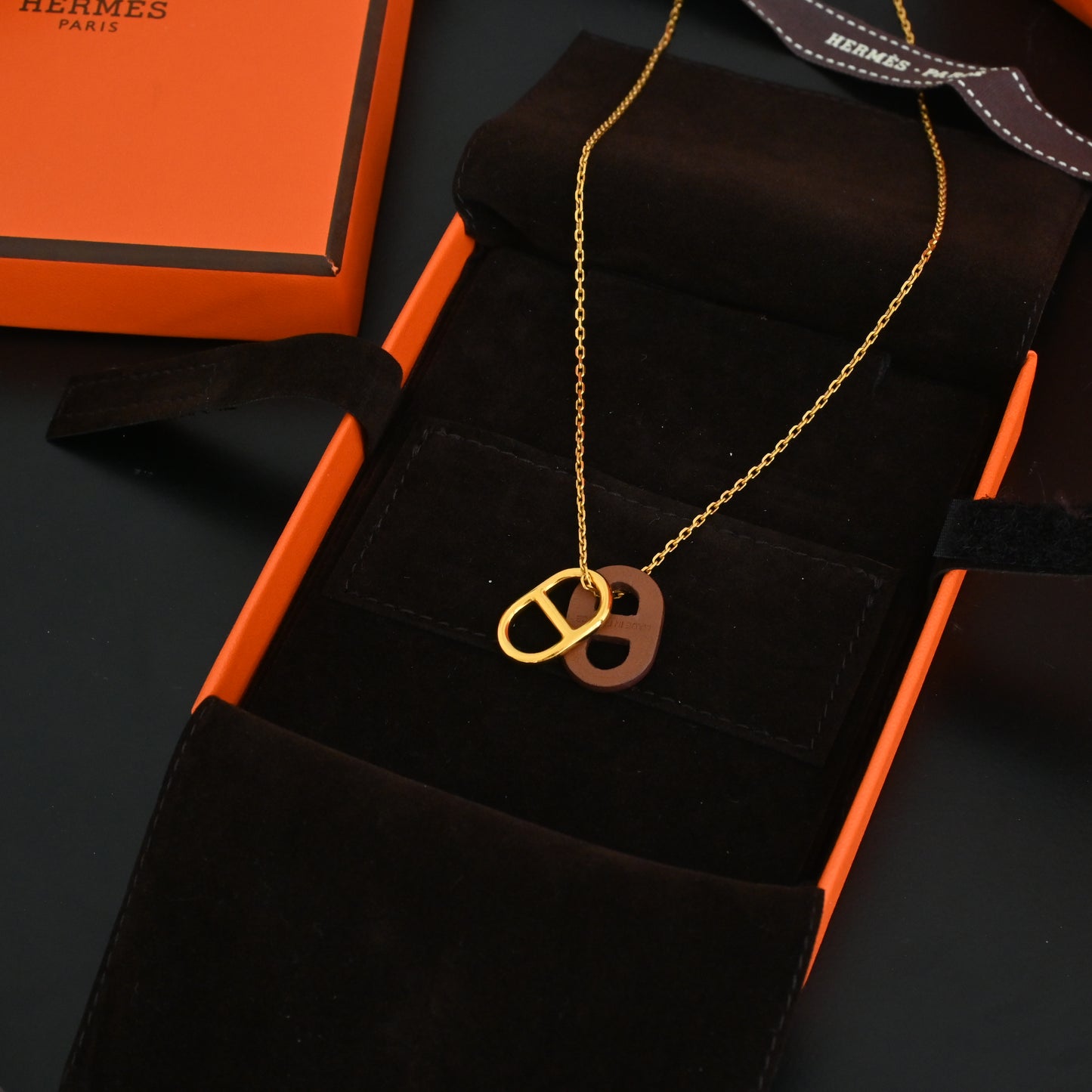 Hermes O'Maillon Pendant Necklace in GHW