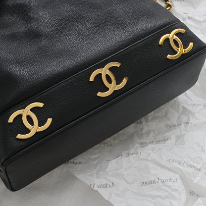 Chanel Triple Logo CC Bucket Bag with Gold Crush