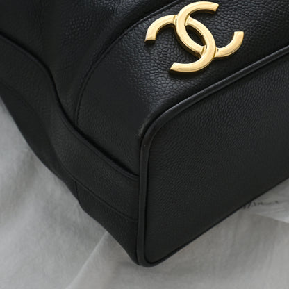 Chanel Triple Logo CC Bucket Bag with Gold Crush