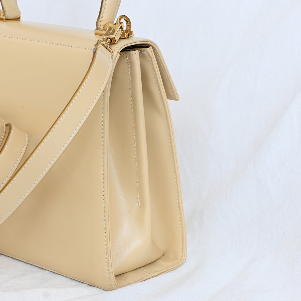Salvatore Ferragamo Small Gancini Kelly Beige - Leluxe Vintage Sdn. Bhd.