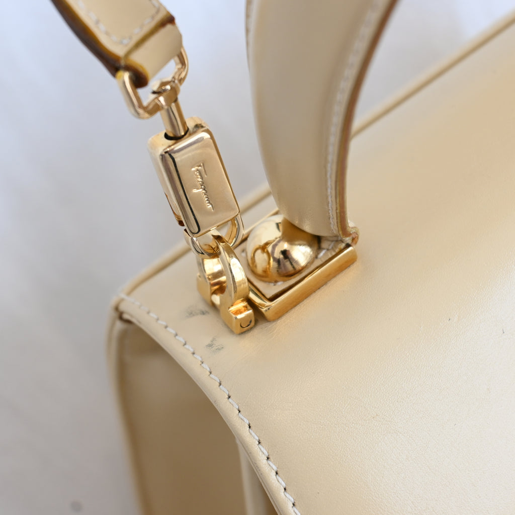 Salvatore Ferragamo Small Gancini Kelly Beige - Leluxe Vintage Sdn. Bhd.