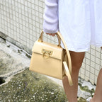 Salvatore Ferragamo Small Gancini Kelly Beige - Leluxe Vintage Sdn. Bhd.