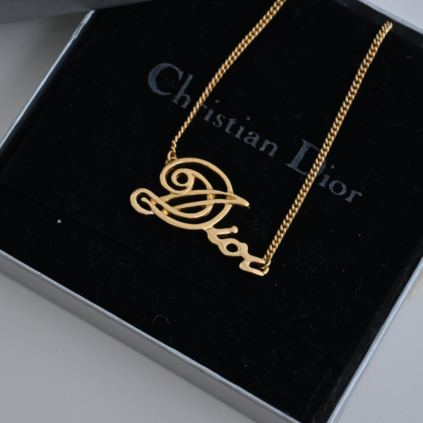 Christian Dior Graffiti Gold Plated Vintage Necklace