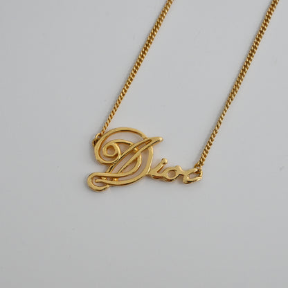 Christian Dior Graffiti Gold Plated Vintage Necklace