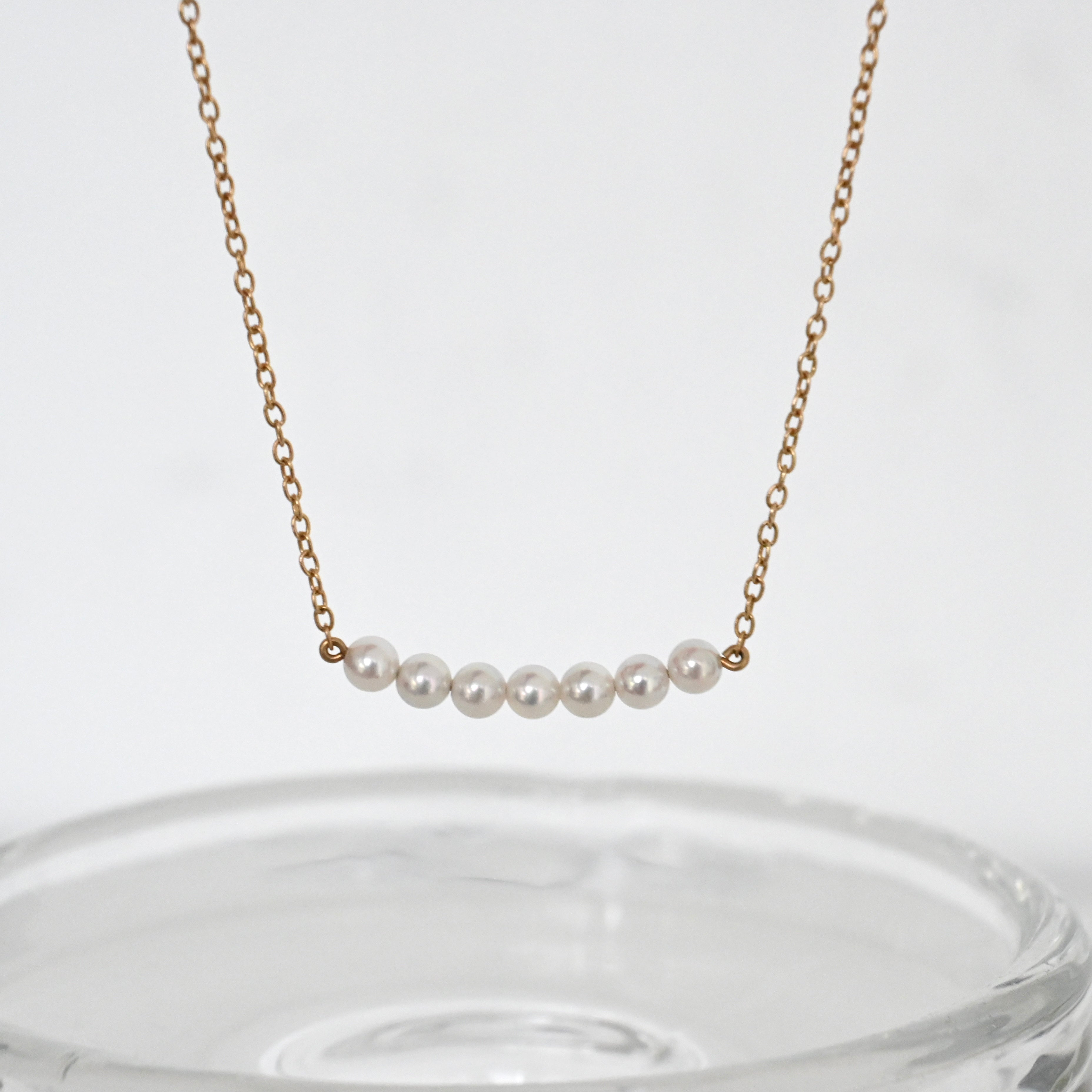 Mikimoto 14K Yellow Gold Akoya Pearl Smile Chocker Necklace