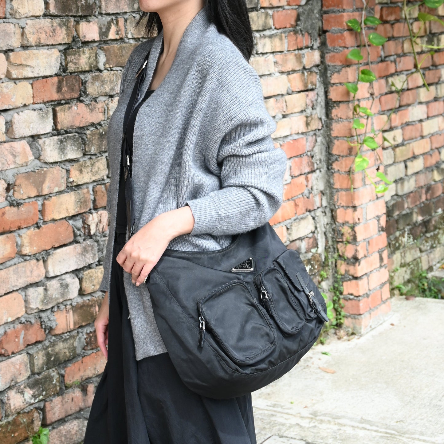 Prada Tessuto Nylon Shoulder bag Black