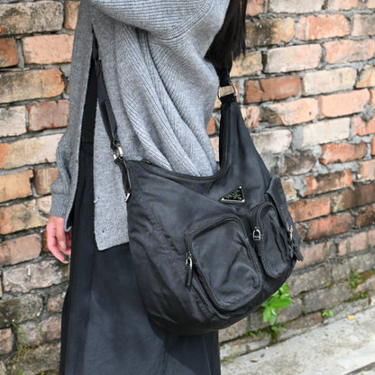 Prada Tessuto Nylon Shoulder bag Black