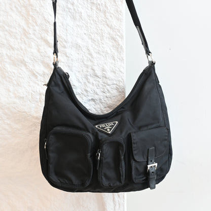 Prada Tessuto Nylon Shoulder bag Black
